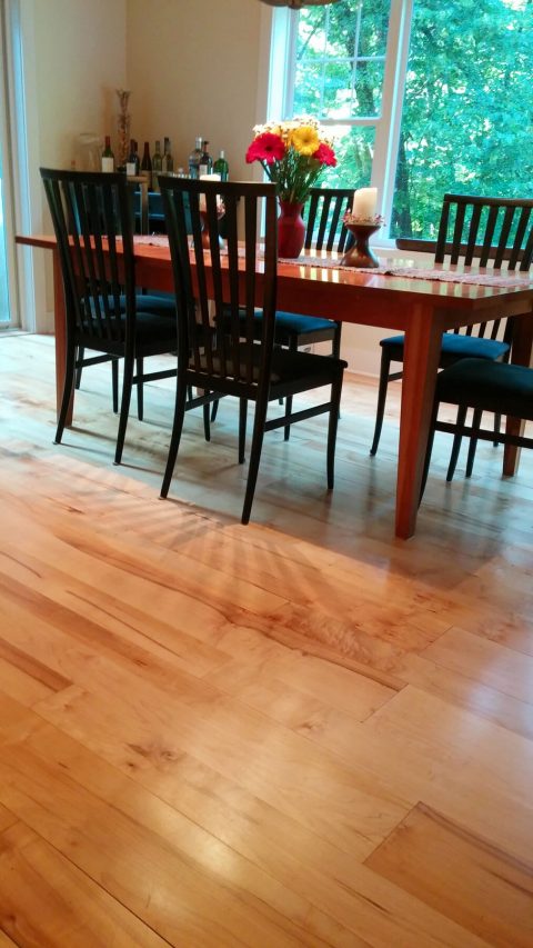 Wide maple flooring